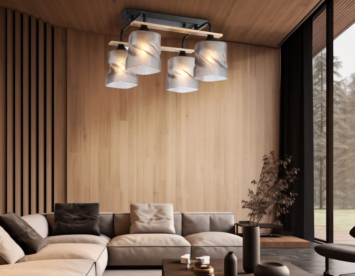 TR3033249/4 BK/WD черный/дерево E27/4 max 60W 340*340*245