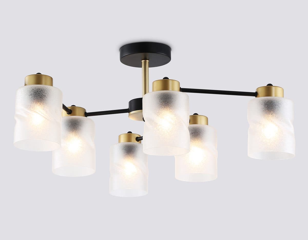 TR303325/6 BK/GD черный/золото E27/6 max 60W D680*270