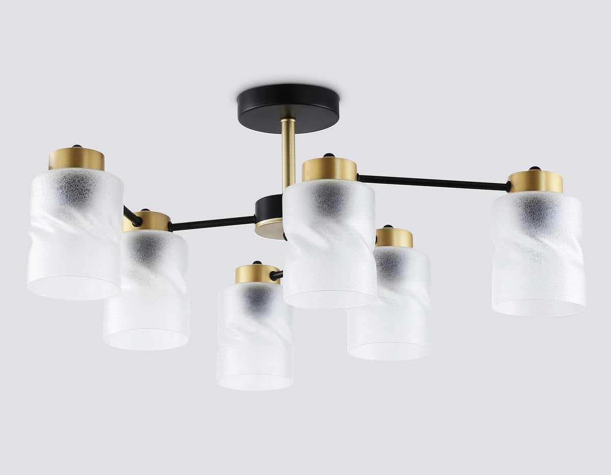 TR303325/6 BK/GD черный/золото E27/6 max 60W D680*270