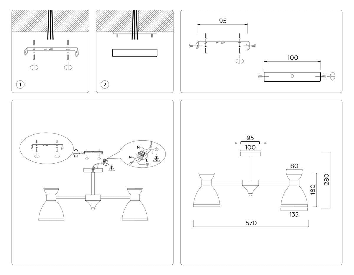 TR3177/3 WH белый E27/3 max 40W D570*280