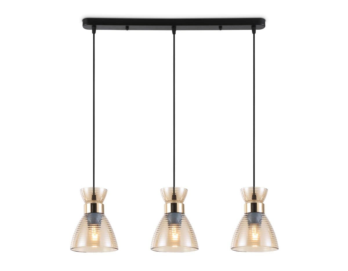 TR3404/3 BK/FGD/TI черный/золото/янтарь E27/3 max 60W 550*135*1000