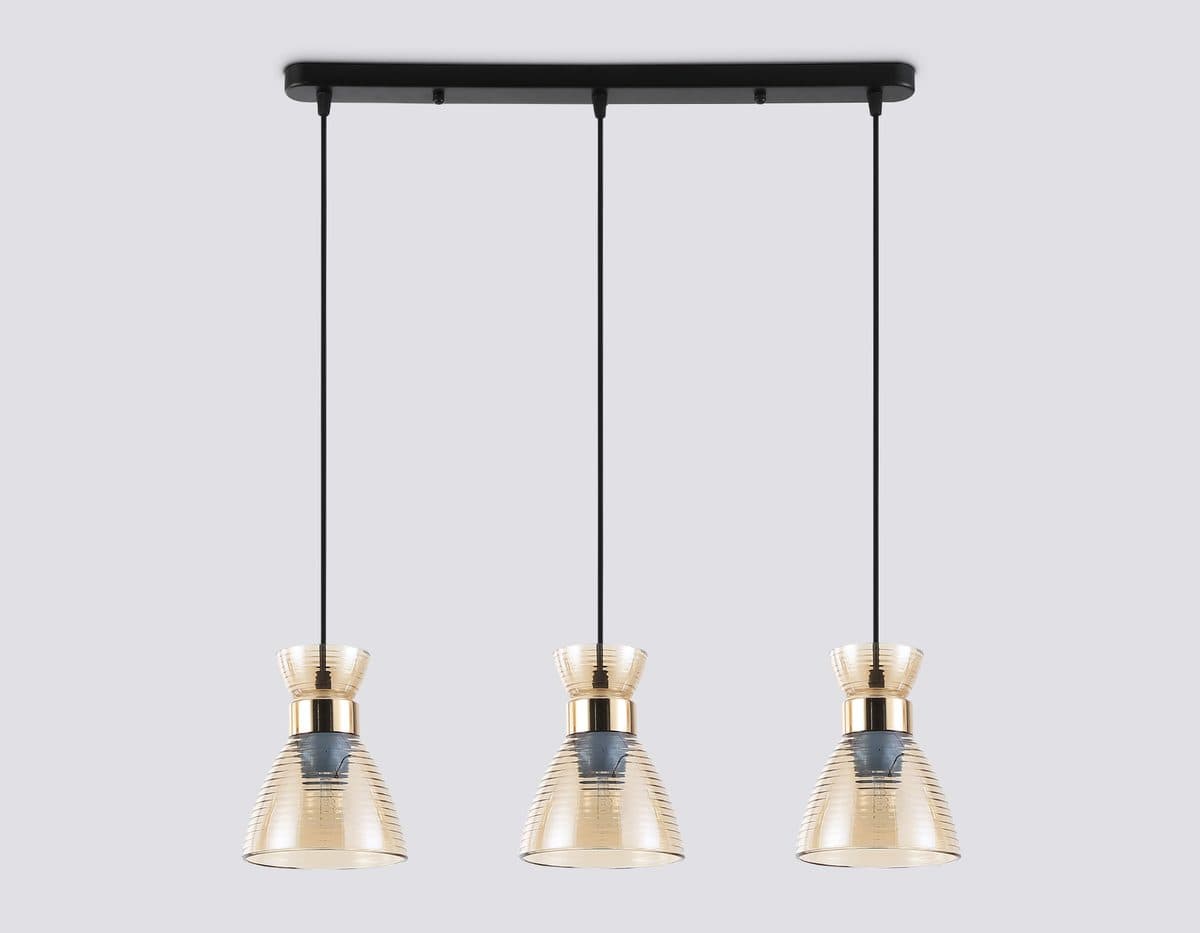 TR3404/3 BK/FGD/TI черный/золото/янтарь E27/3 max 60W 550*135*1000