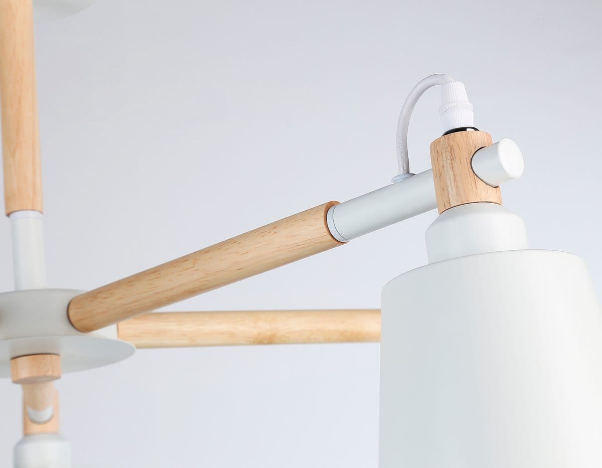 TR82208/5 WH/LW белый/светлое дерево E27/5 max 40W D780*430