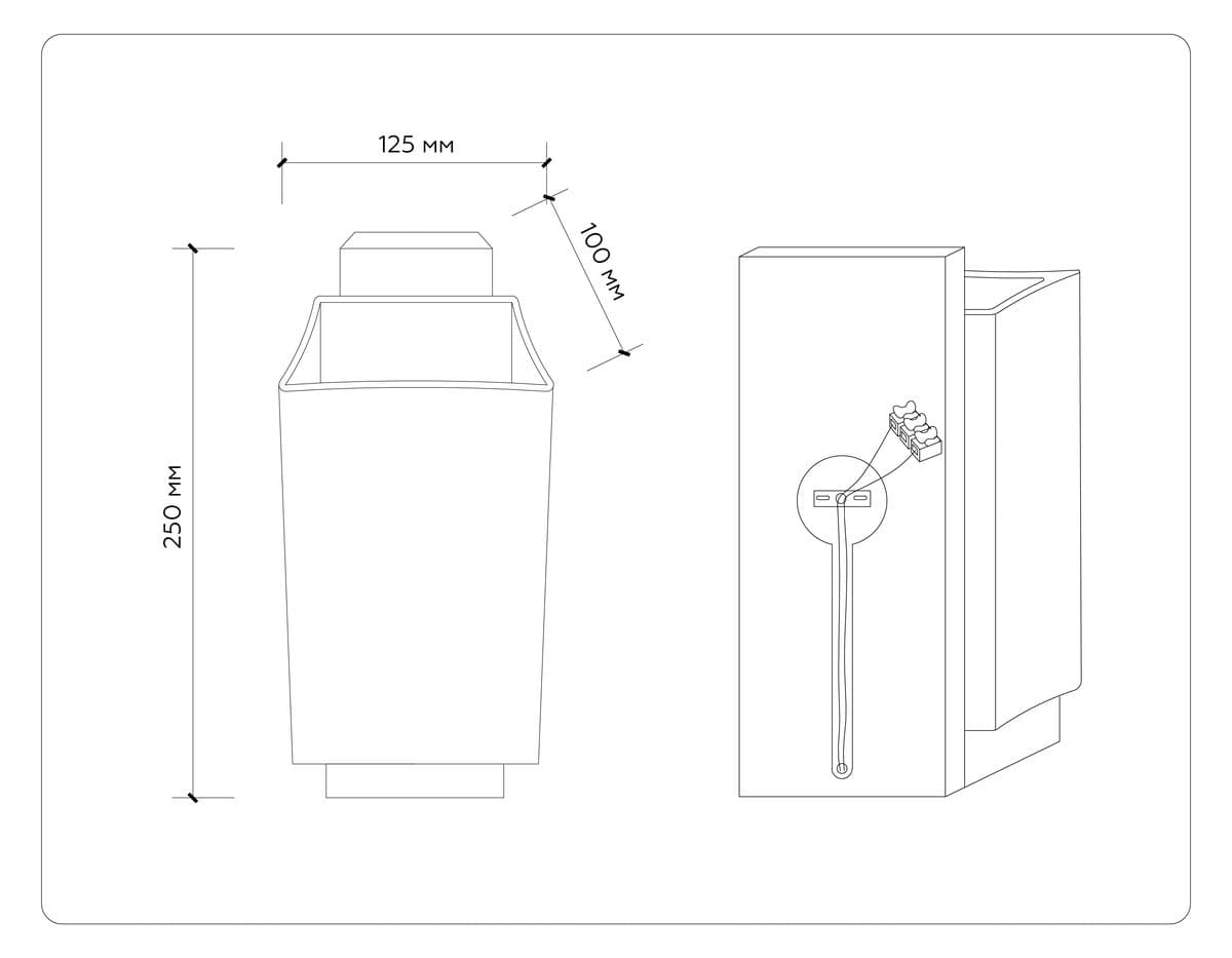 TR83122 LW/FR светлое дерево/белый матовый E27 max 40W 250*125*100