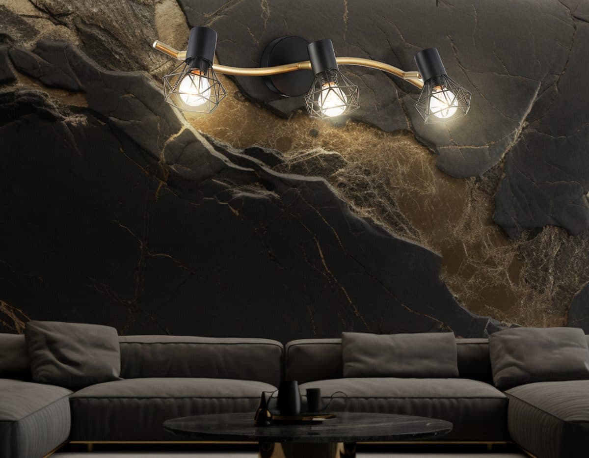 TR8657/3 BK/GD черный/золото E14/3 max 60W 550*100*185