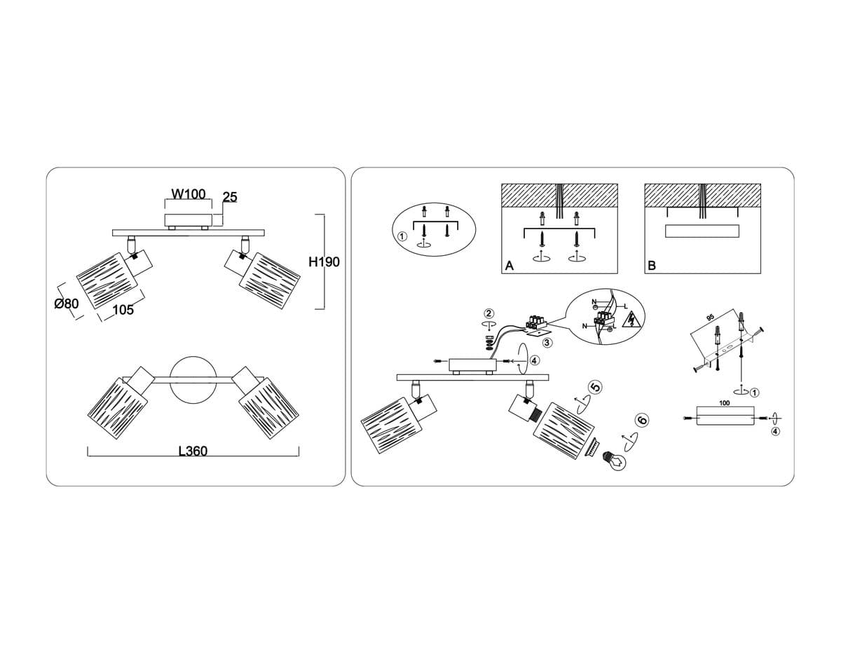 TR8664/2 WH белый E14/2 max 60W 360*100*190