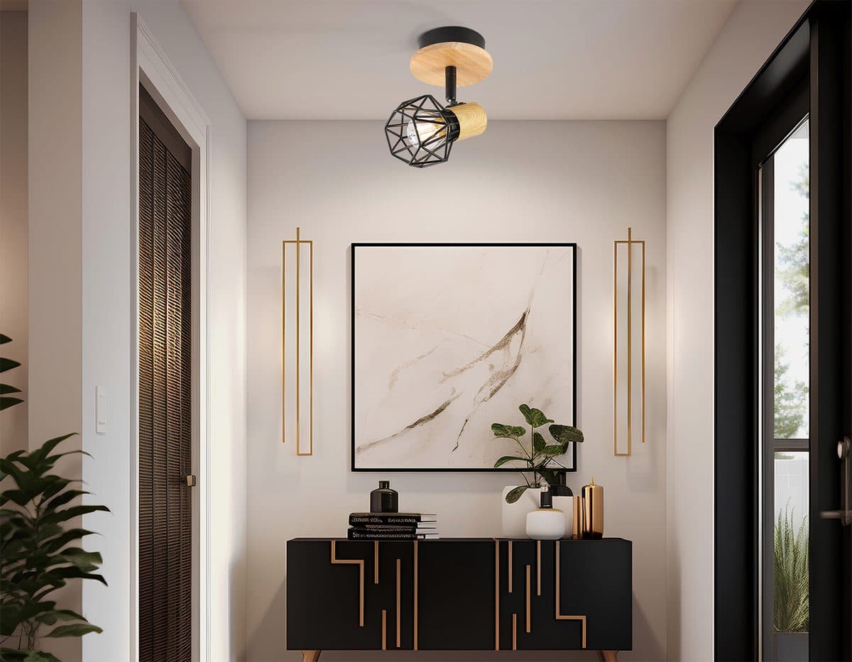 TR8751 BK/WD черный/дерево IP20 E27 D115*175