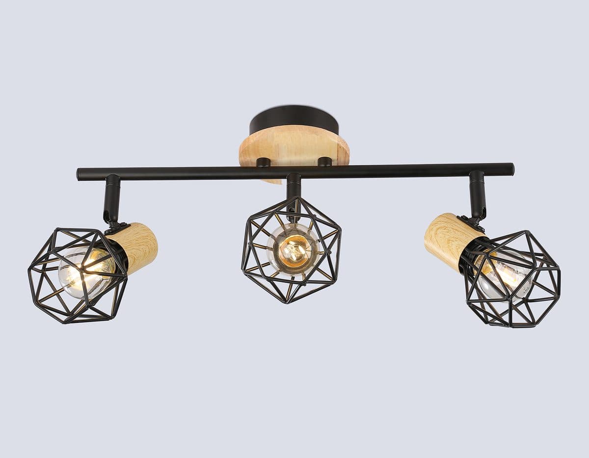 TR8753/3 BK/WD черный/дерево IP20 E27/3 435*115*200