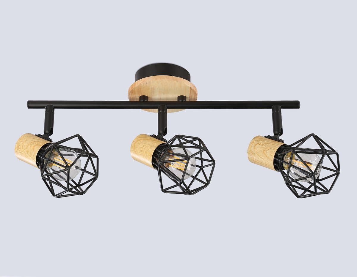 TR8753/3 BK/WD черный/дерево IP20 E27/3 435*115*200