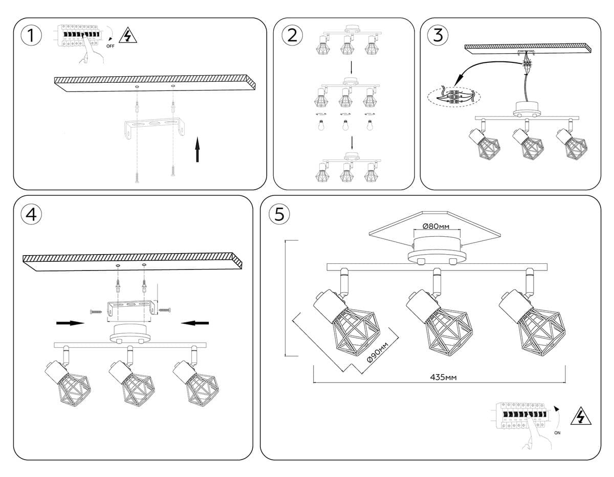 TR8753/3 BK/WD черный/дерево IP20 E27/3 435*115*200