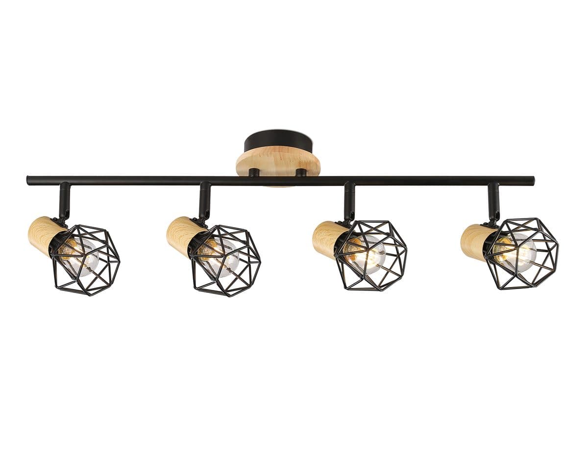 TR8754/4 BK/WD черный/дерево IP20 E27/4 615*115*200