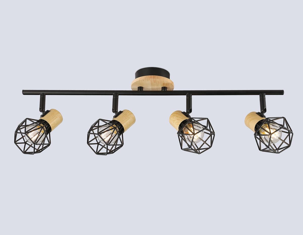 TR8754/4 BK/WD черный/дерево IP20 E27/4 615*115*200