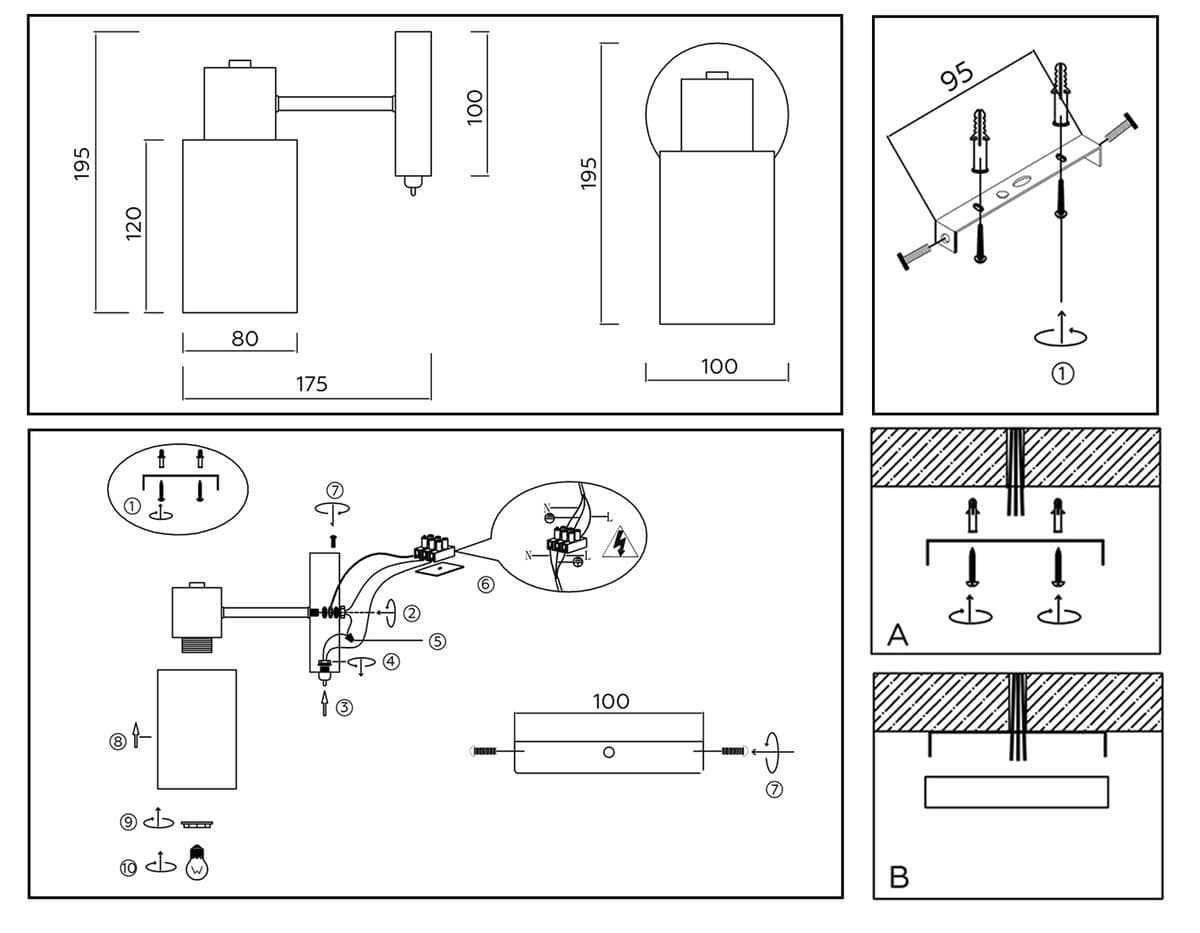 TR9578 SN сатин E14 max 40W 175*100*195