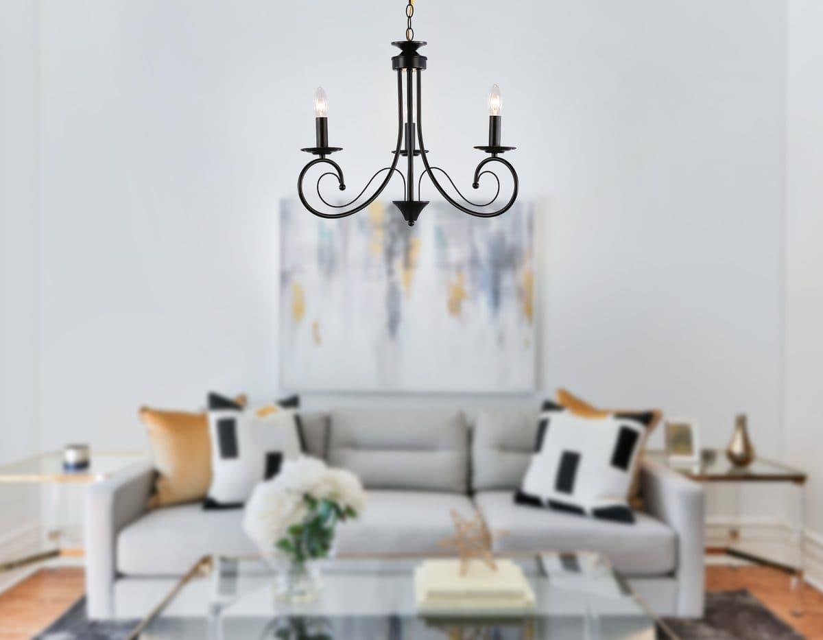 TR9606/3 BK черный E14/3 max 40W D560*650