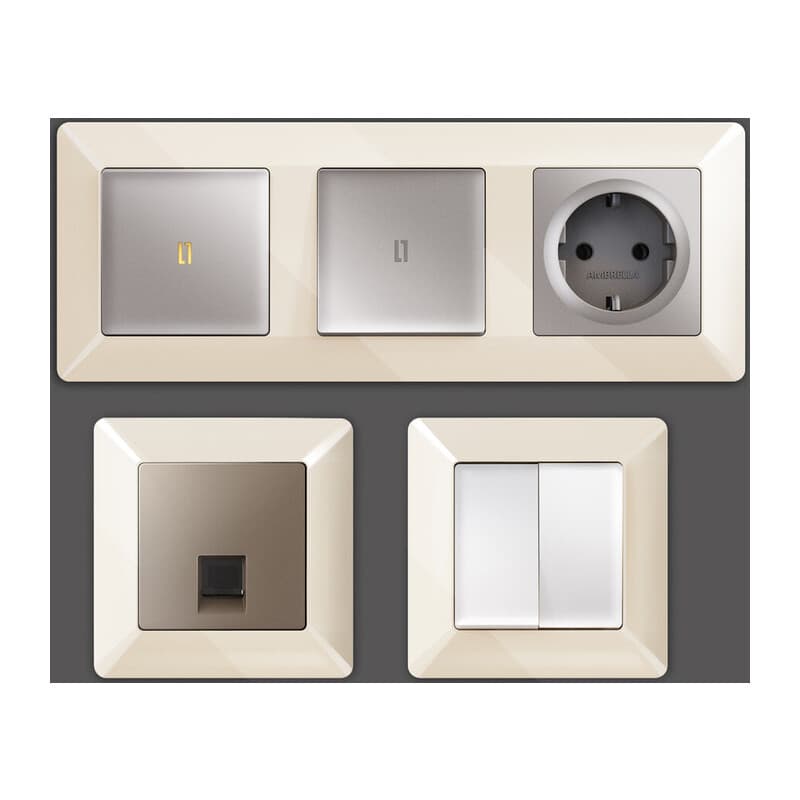 Рамка ALFA Line (Бежевый глянец) 2-ая