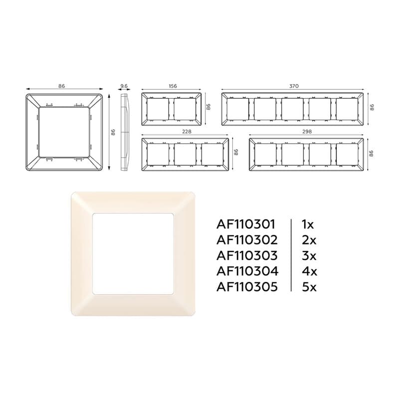 Рамка ALFA Line (Бежевый глянец) 5-ая