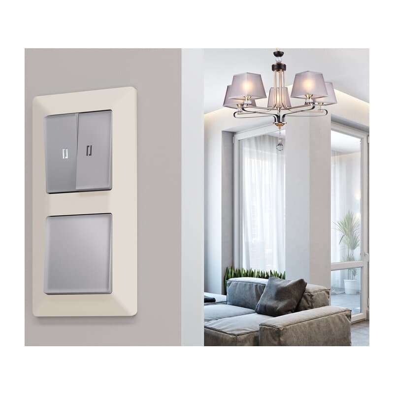 Рамка ALFA Line (Бежевый матовый) 5-ая