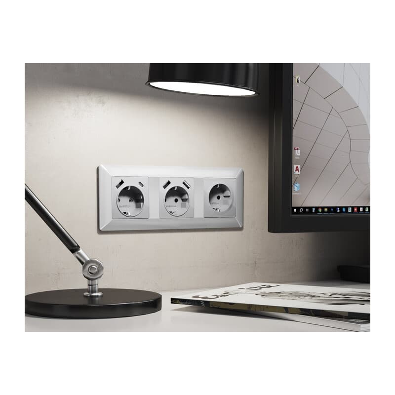 Рамка ALFA Line (Серебро глянец) 3-ая