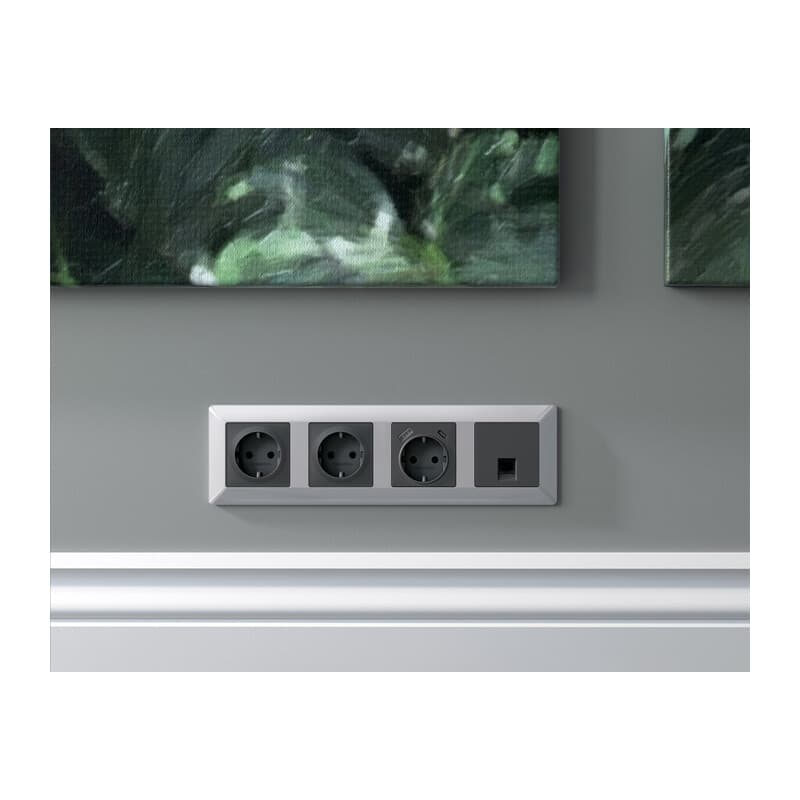 Рамка ALFA Line (Серебро глянец) 4-ая