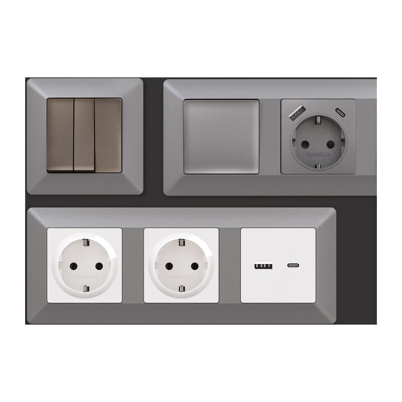 Рамка ALFA Line (Сталь матовый) 2-ая