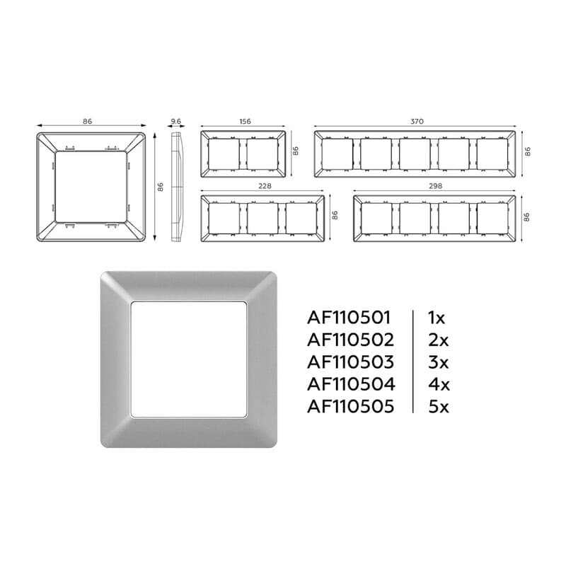 Рамка ALFA Line (Сталь матовый) 3-ая