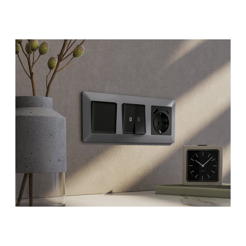 Рамка ALFA Line (Сталь матовый) 5-ая