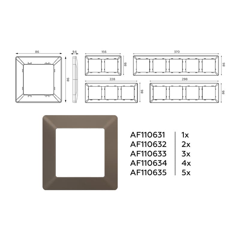 Рамка ALFA Line (Темная бронза матовый) 4-ая