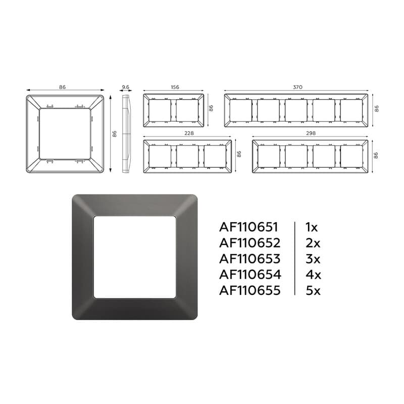 Рамка ALFA Line (Антрацит серый) 1-ая
