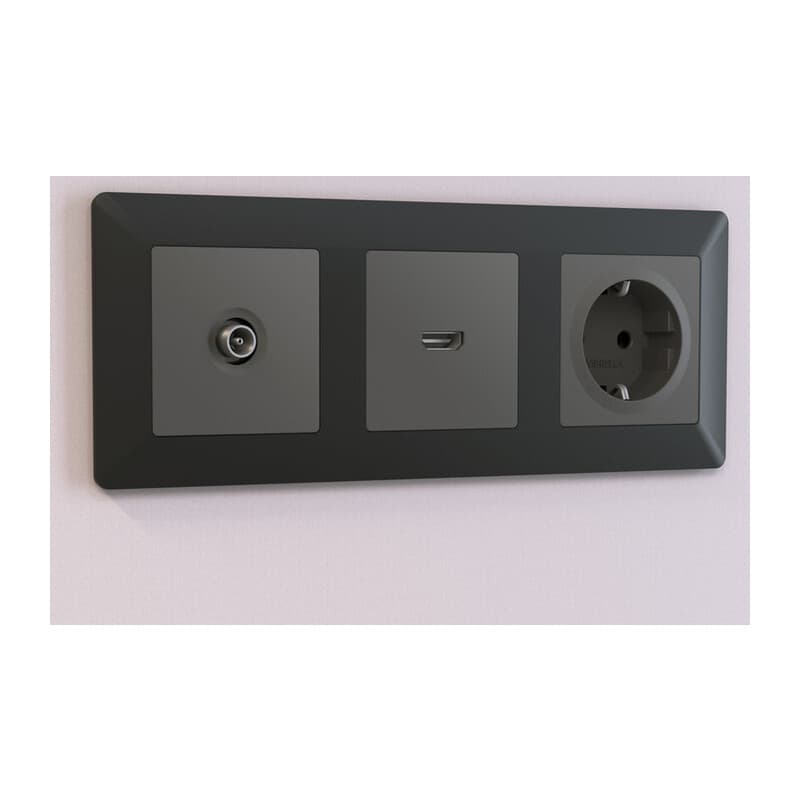 Рамка ALFA Line (Графит Мягкое касание) 3-ая