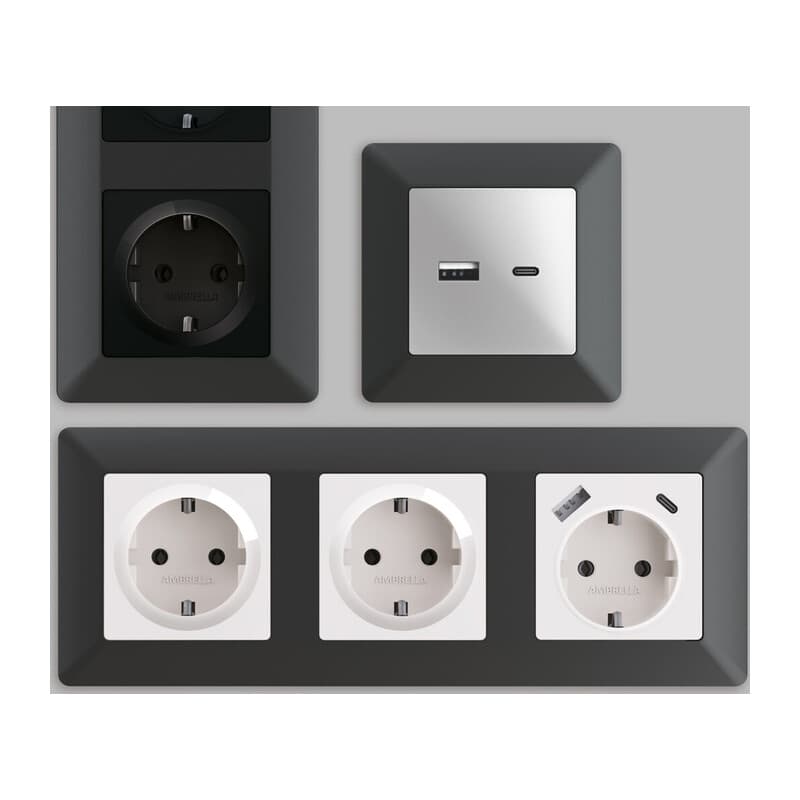 Рамка ALFA Line (Графит Мягкое касание) 3-ая