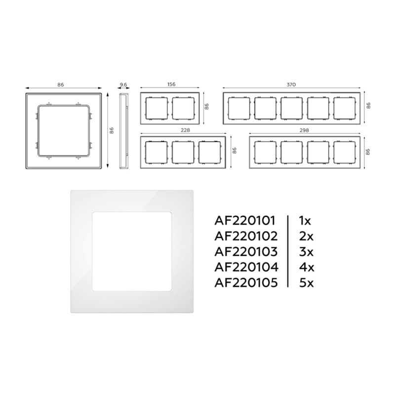 Рамка ALFA Techno (Белый глянец) 4-ая