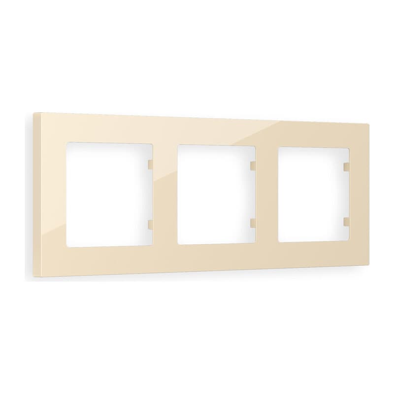 Рамка ALFA Techno (Бежевый глянец) 3-ая