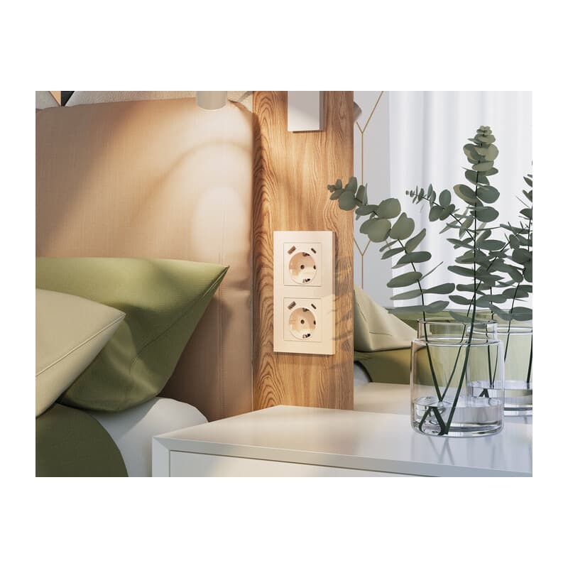 Рамка ALFA Techno (Бежевый глянец) 4-ая