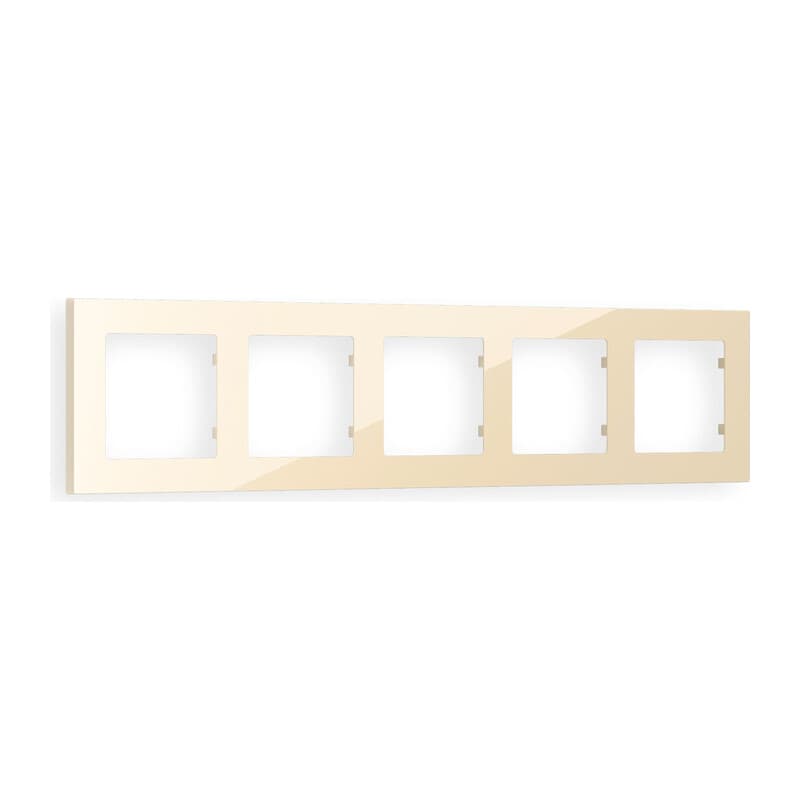 Рамка ALFA Techno (Бежевый глянец) 5-ая