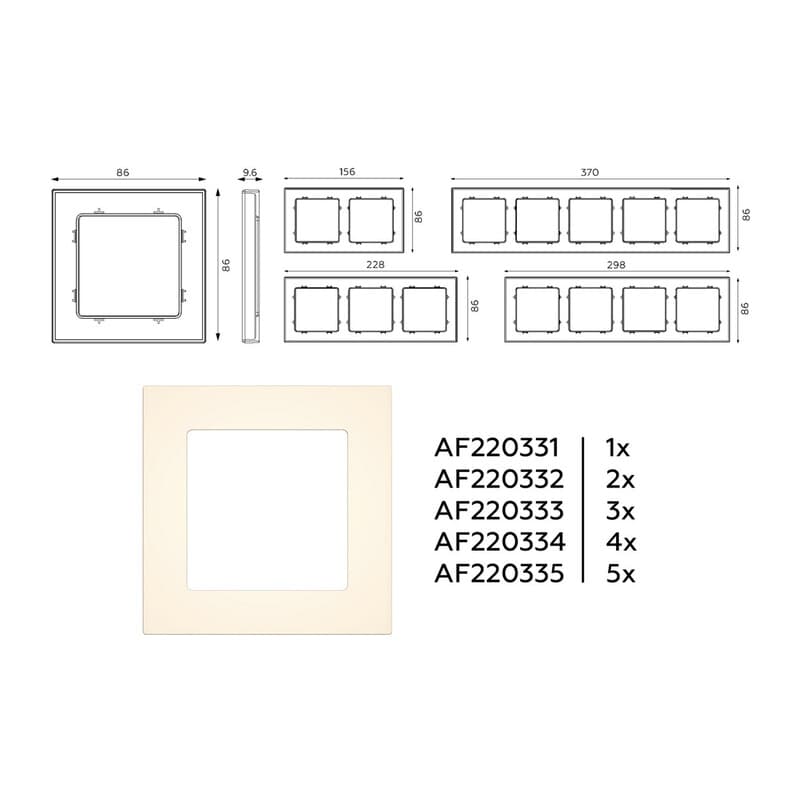 Рамка ALFA Techno (Бежевый матовый) 2-ая