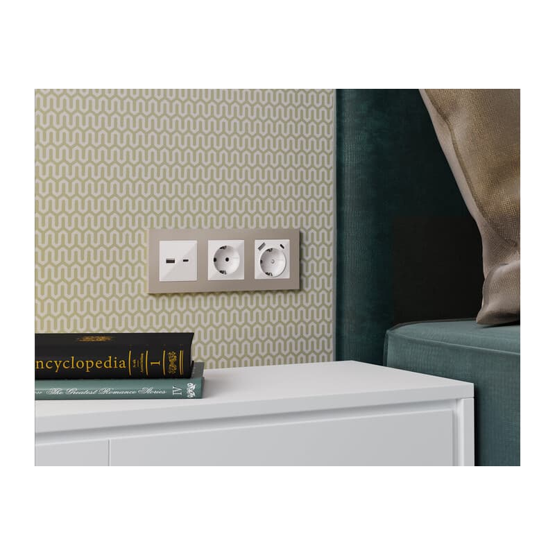 Рамка ALFA Techno (Серо-бежевый матовый) 4-ая