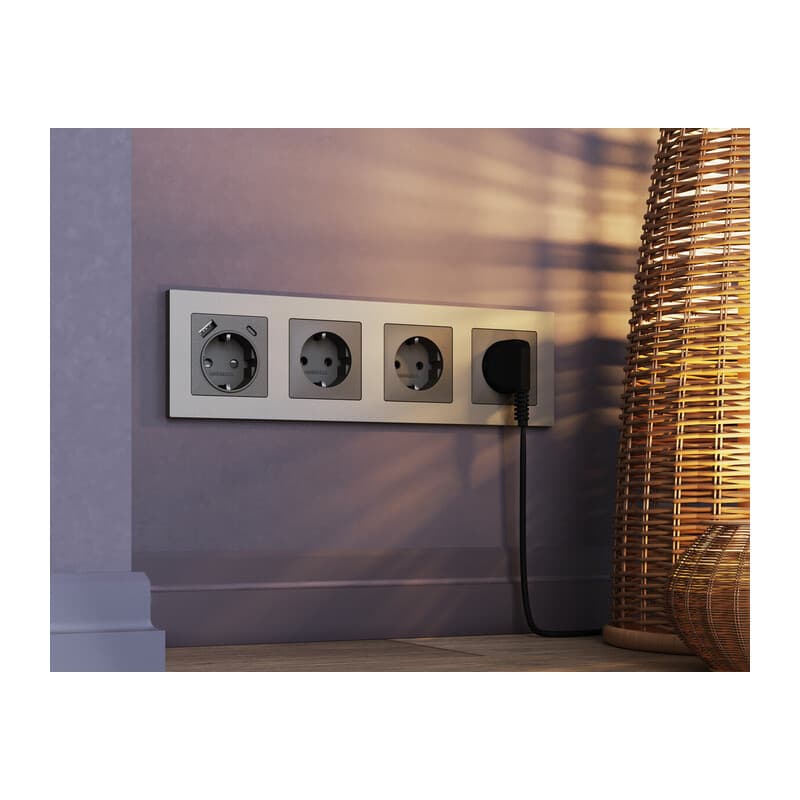 Рамка ALFA Techno (Сталь матовый) 2-ая