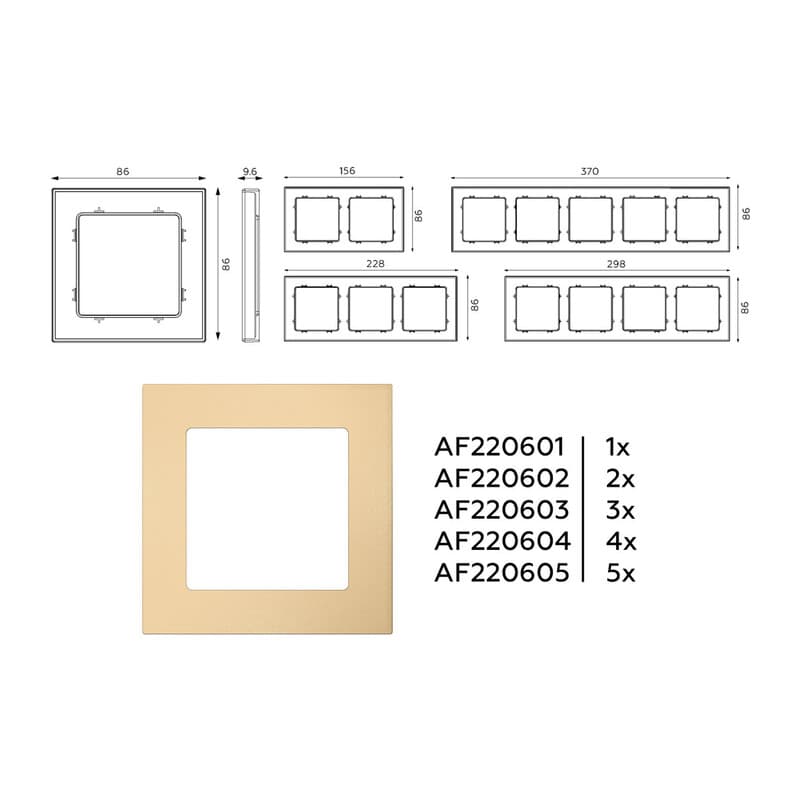 Рамка ALFA Techno (Шампань) 1-ая