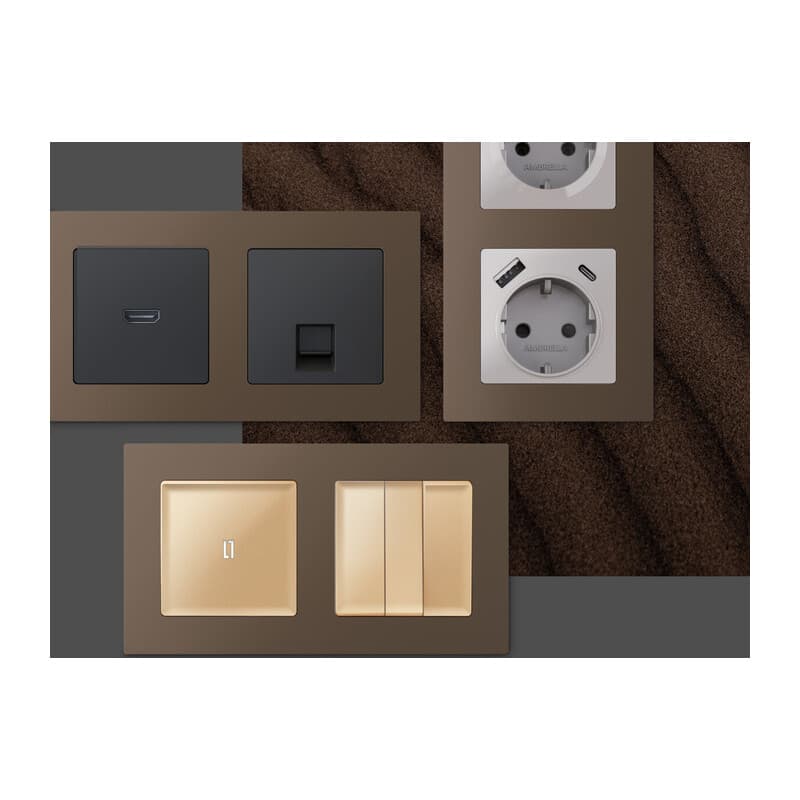 Рамка ALFA Techno (Темная бронза матовый) 2-ая