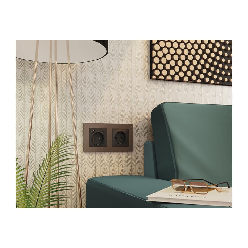 Рамка ALFA Techno (Темная бронза матовый) 5-ая