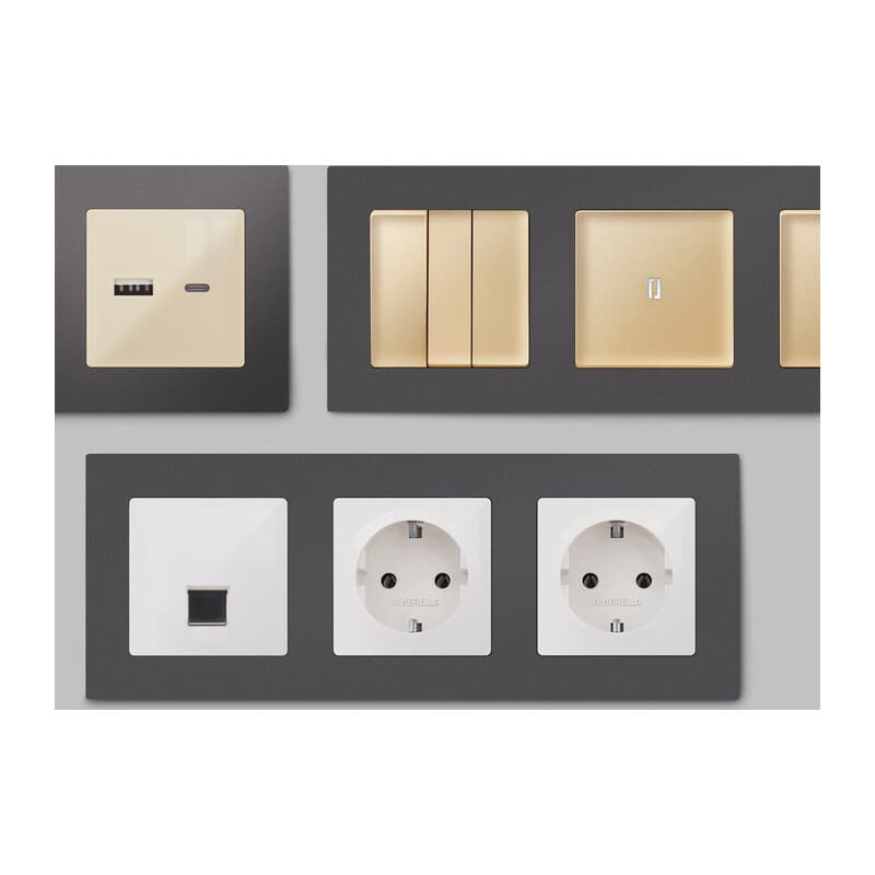 Рамка ALFA Techno (Антрацит серый) 5-ая