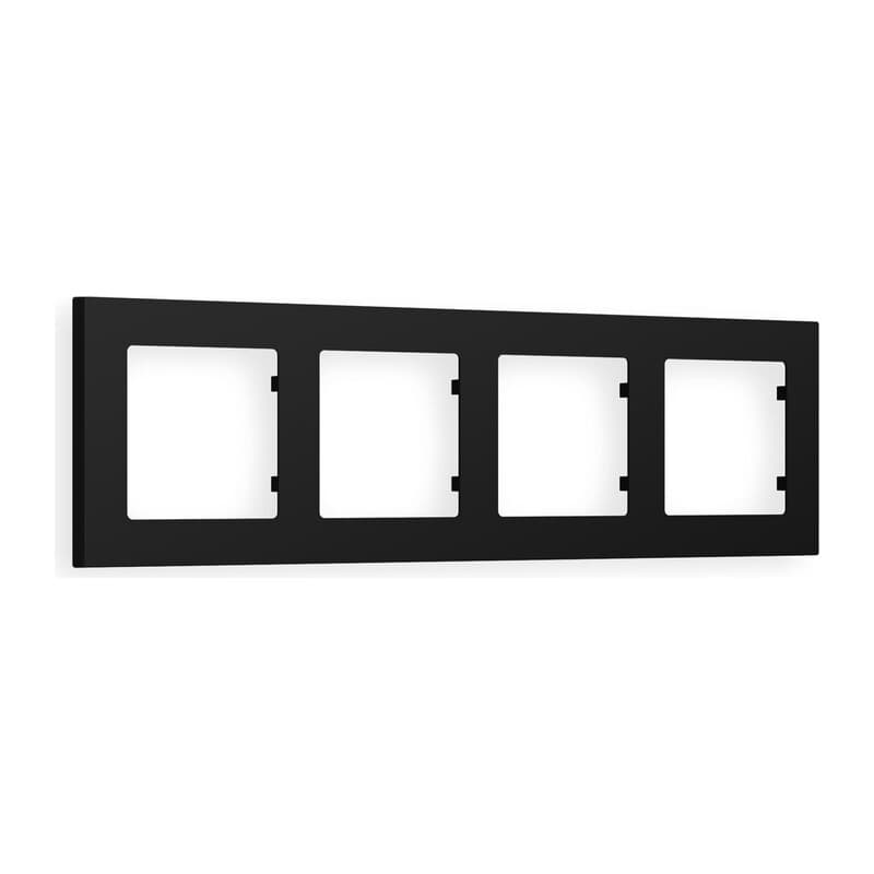 Рамка ALFA Techno (Черный матовый) 4-ая