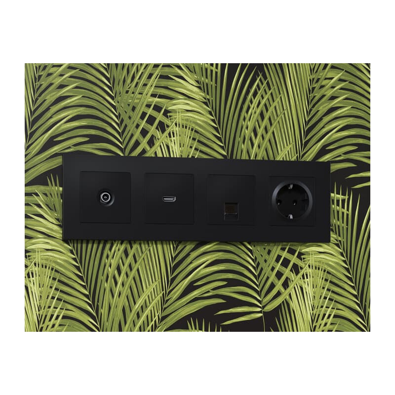 Рамка ALFA Techno (Черный матовый) 4-ая