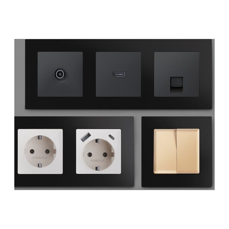 Рамка ALFA Techno (Черный матовый) 5-ая