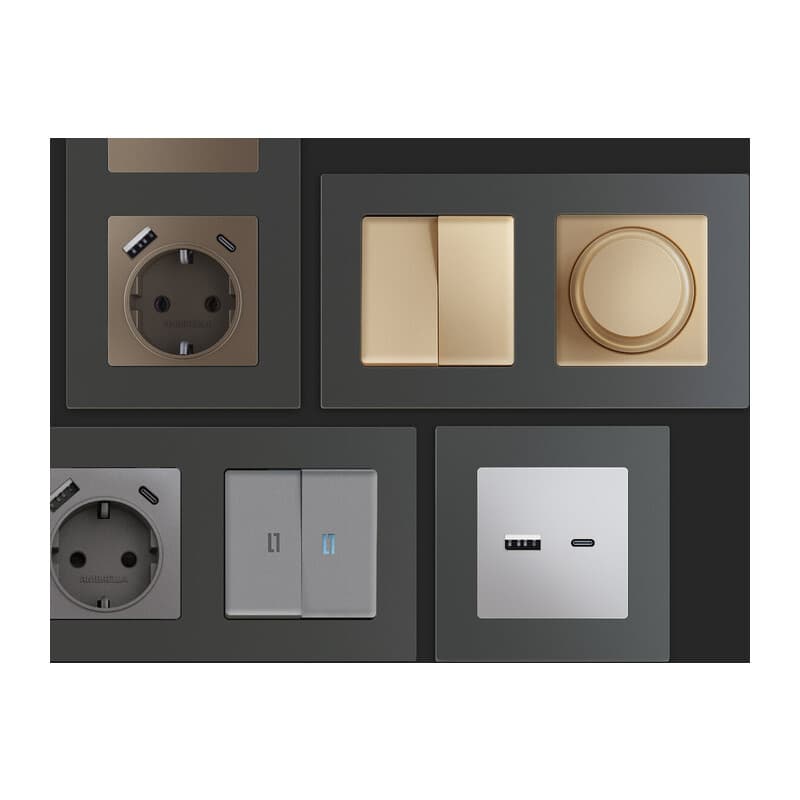 Рамка ALFA Techno (Графит Мягкое касание) 4-ая