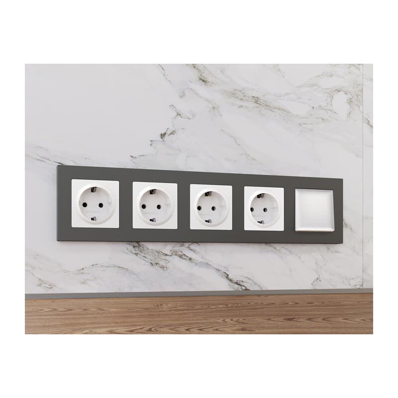 Рамка ALFA Techno (Графит Мягкое касание) 5-ая