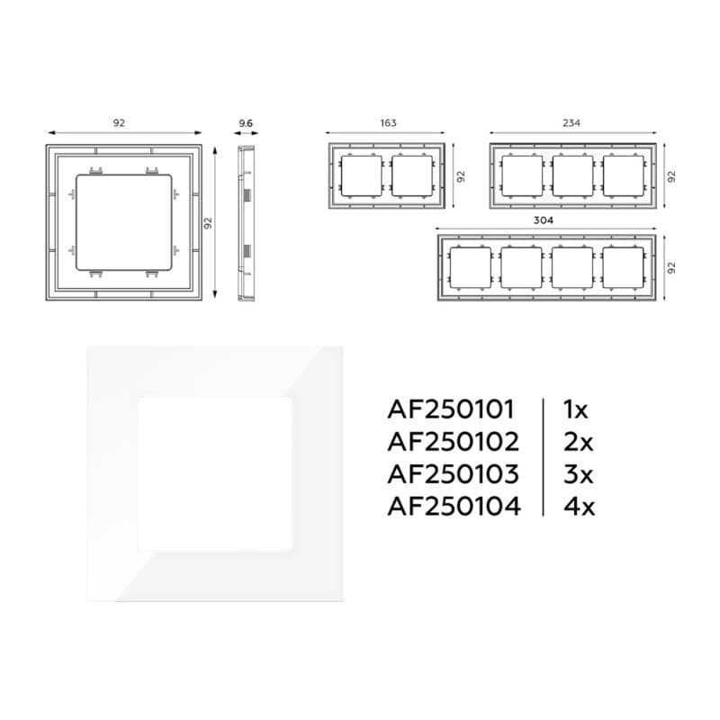 Рамка ALFA Qubi (Белый глянец) 2-ая