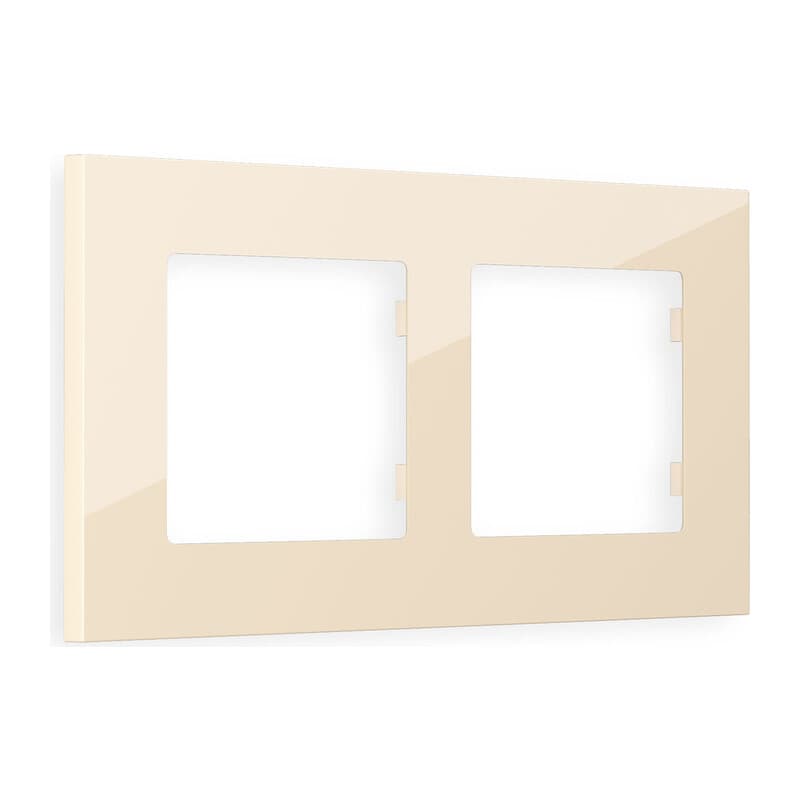 Рамка ALFA Qubi (Бежевый глянец) 2-ая