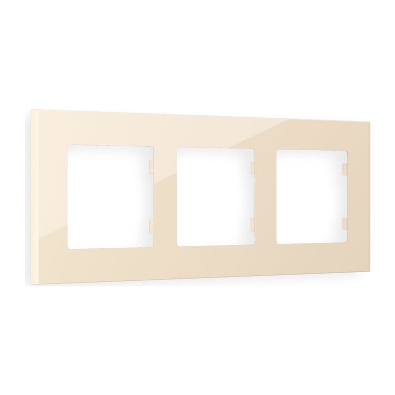 Рамка ALFA Qubi (Бежевый глянец) 3-ая