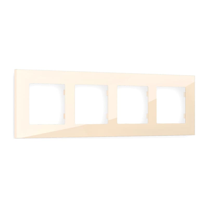 Рамка ALFA Qubi (Бежевый глянец) 4-ая